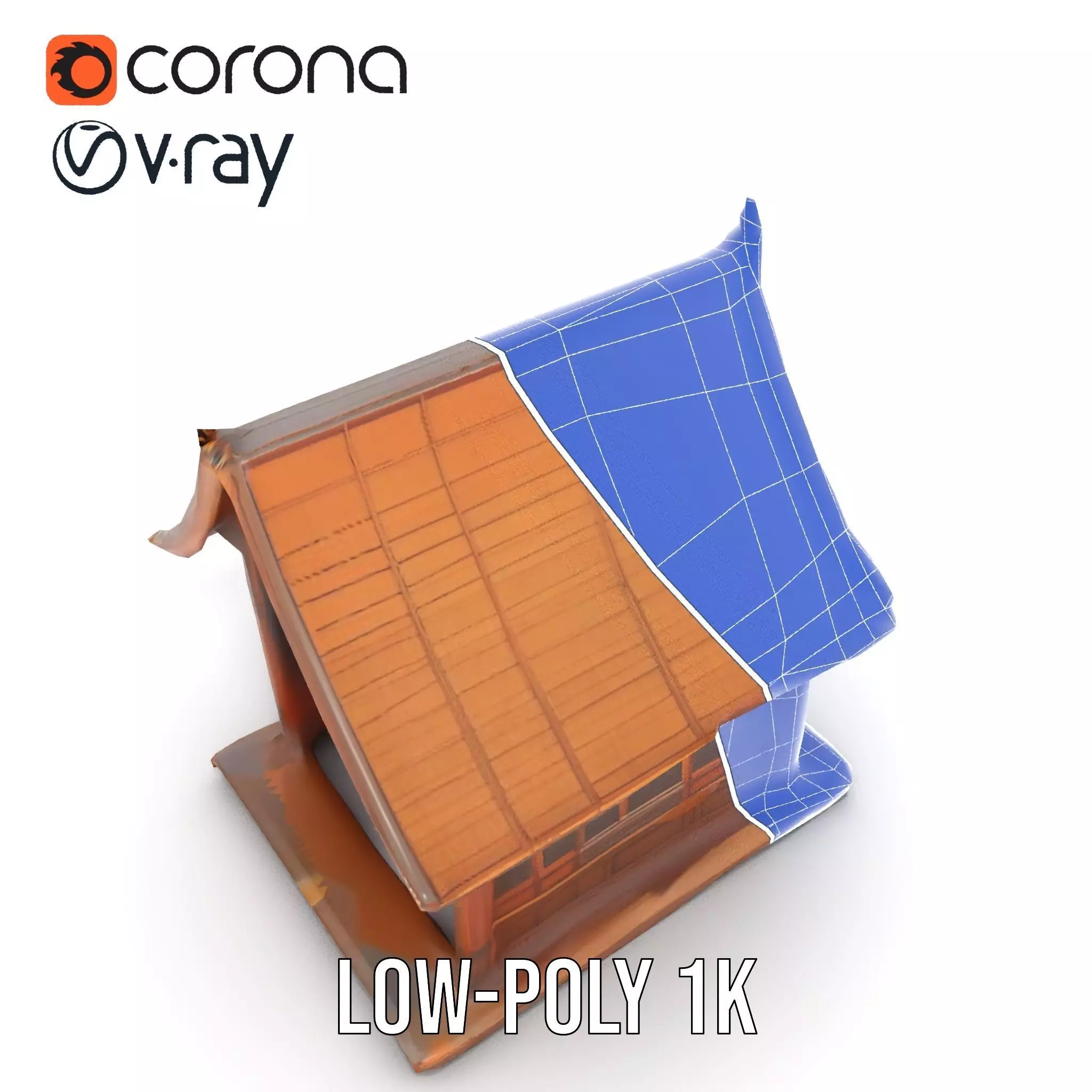 Ornate Wooden Pavilion model pack Low-poly 3D model_20