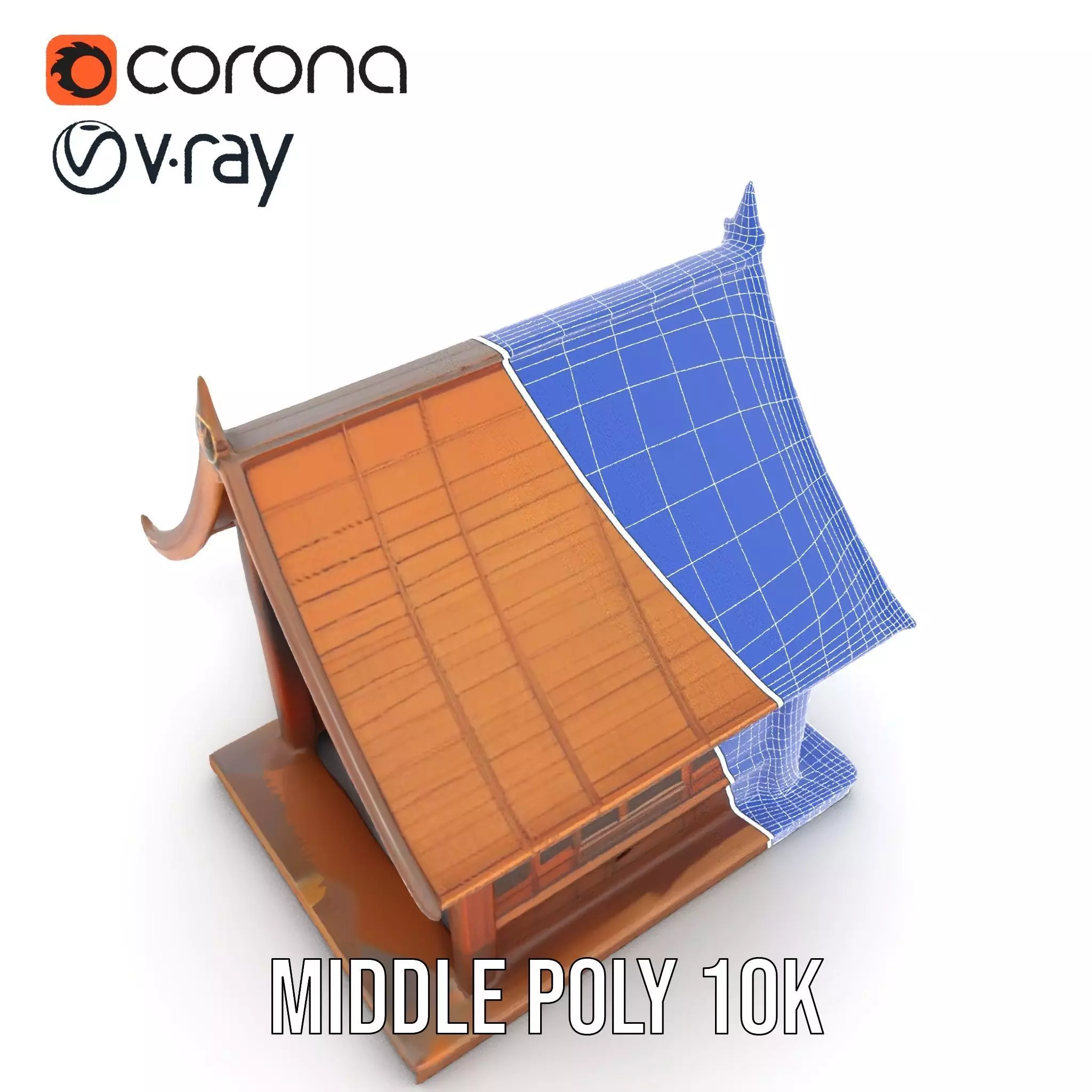 Ornate Wooden Pavilion model pack Low-poly 3D model_17