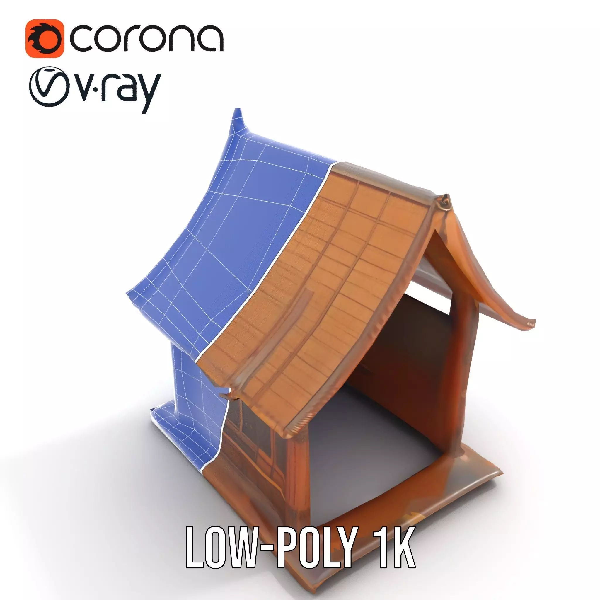 Ornate Wooden Pavilion model pack Low-poly 3D model_13