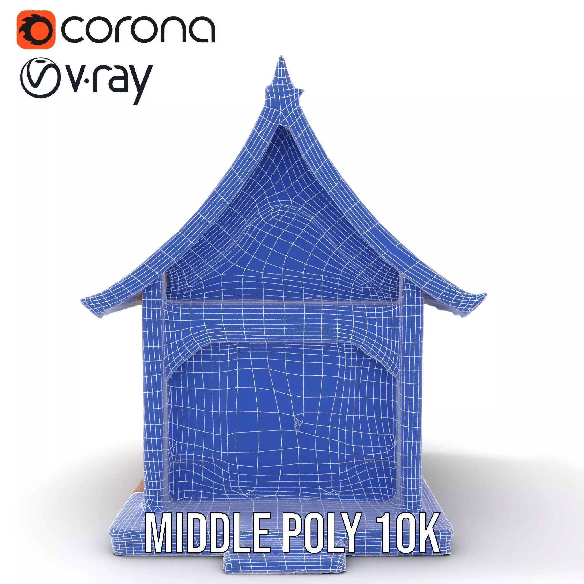 Ornate Wooden Pavilion model pack Low-poly 3D model_28