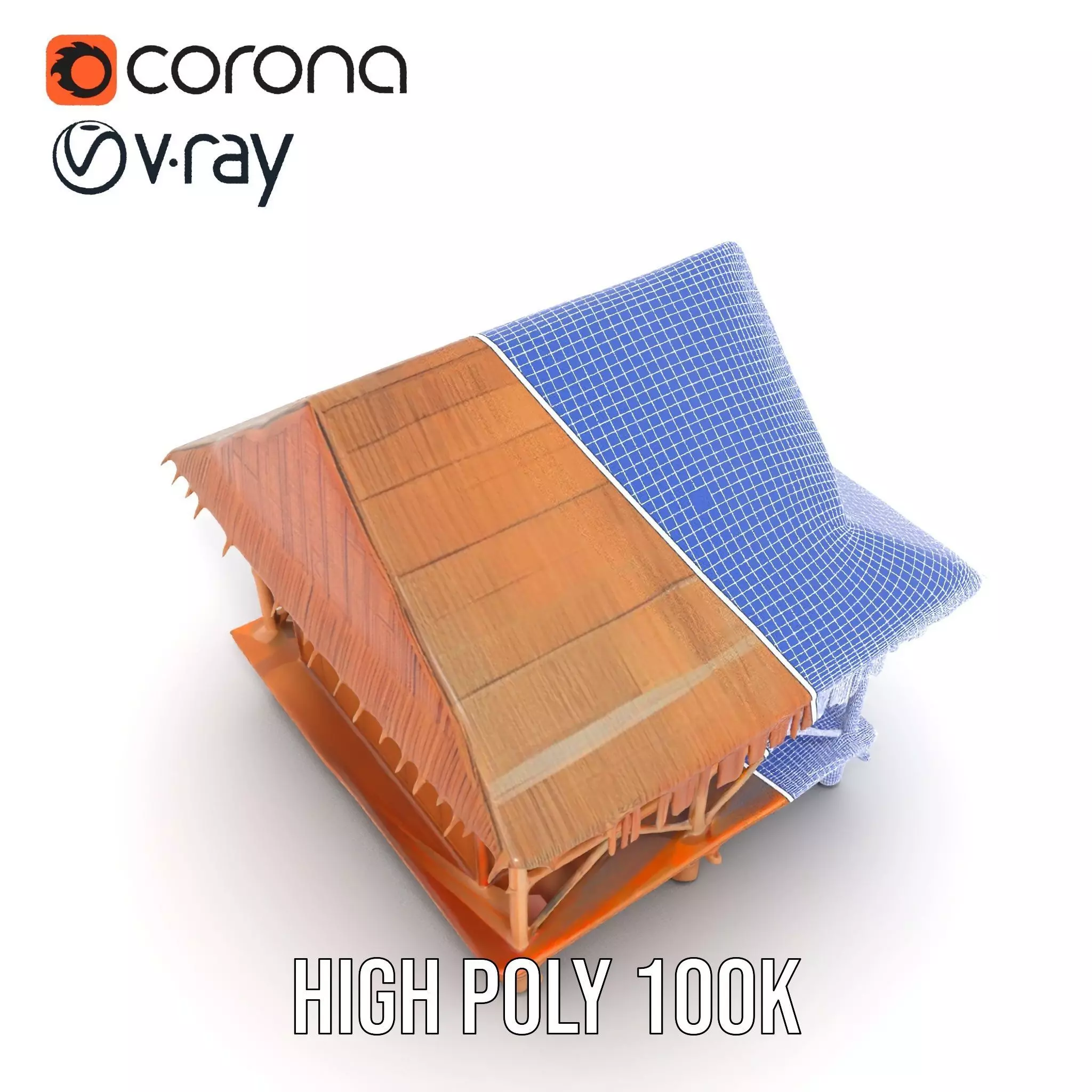 Tropical Bamboo Bungalow model pack Low-poly 3D model_33