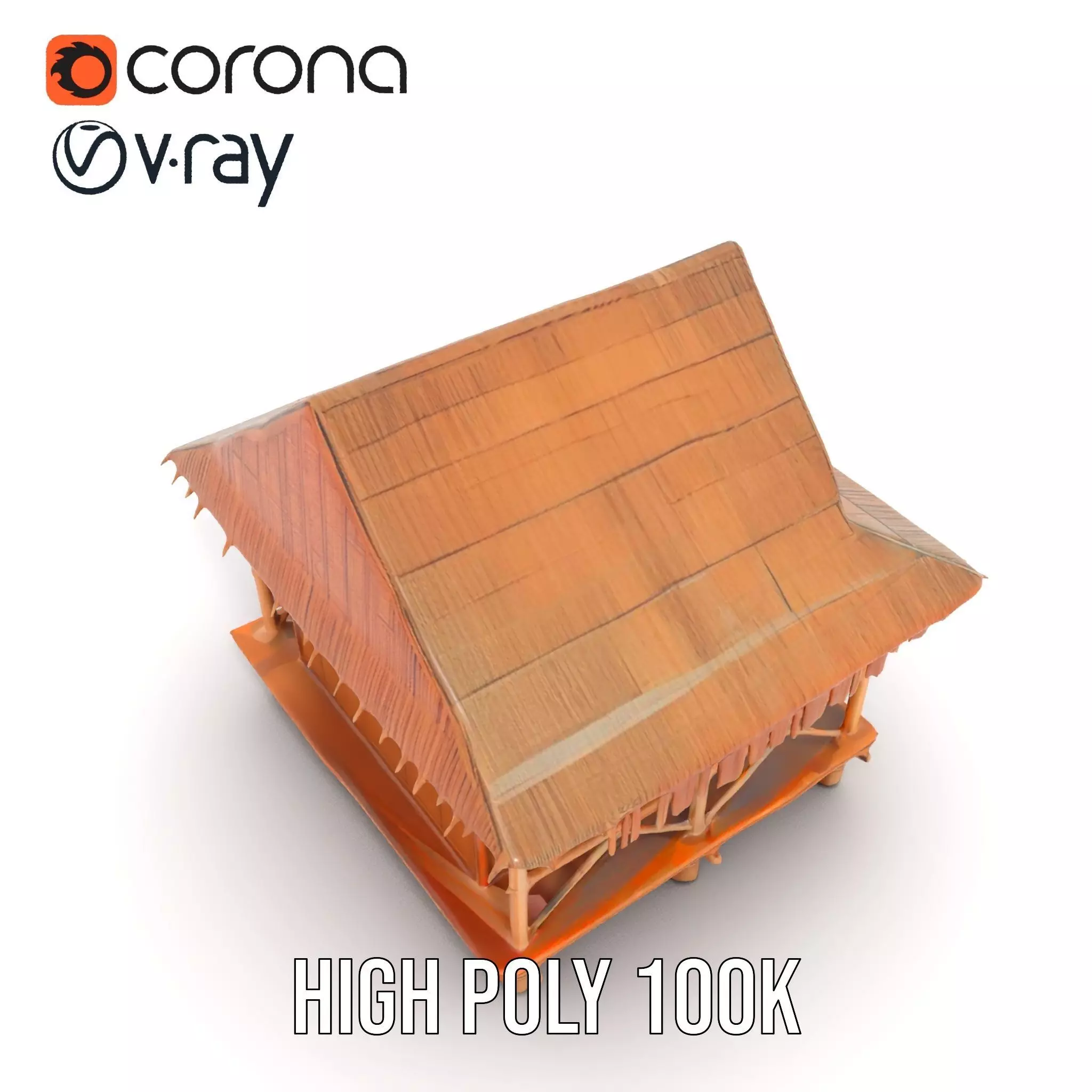 Tropical Bamboo Bungalow model pack Low-poly 3D model_22