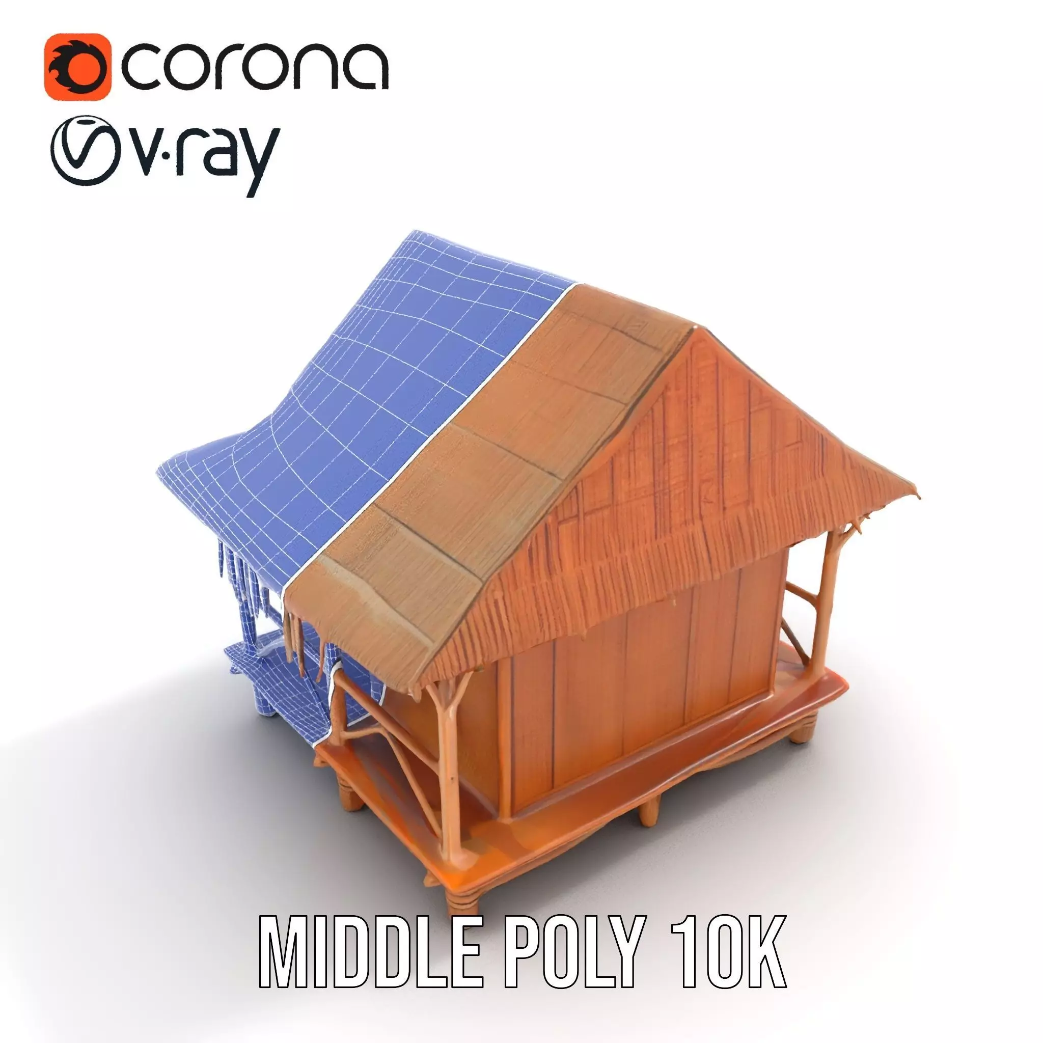 Tropical Bamboo Bungalow model pack Low-poly 3D model_17