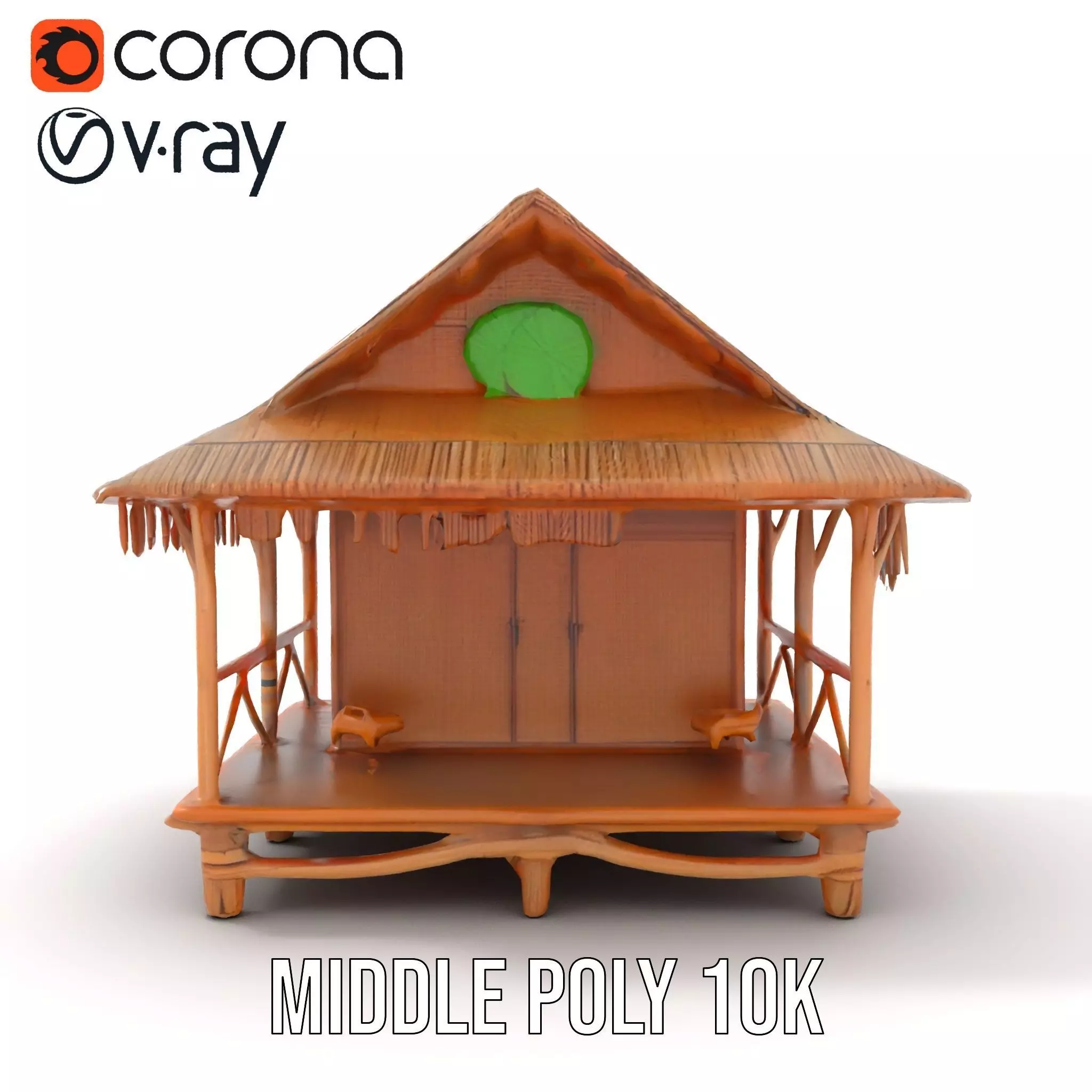 Tropical Bamboo Bungalow model pack Low-poly 3D model_23