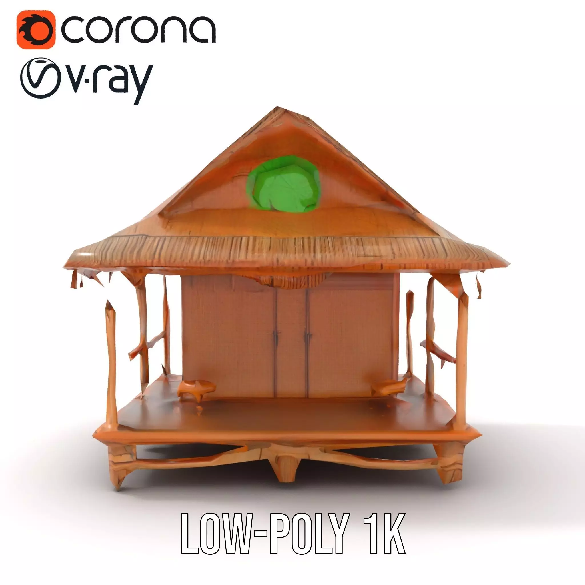 Tropical Bamboo Bungalow model pack Low-poly 3D model_13