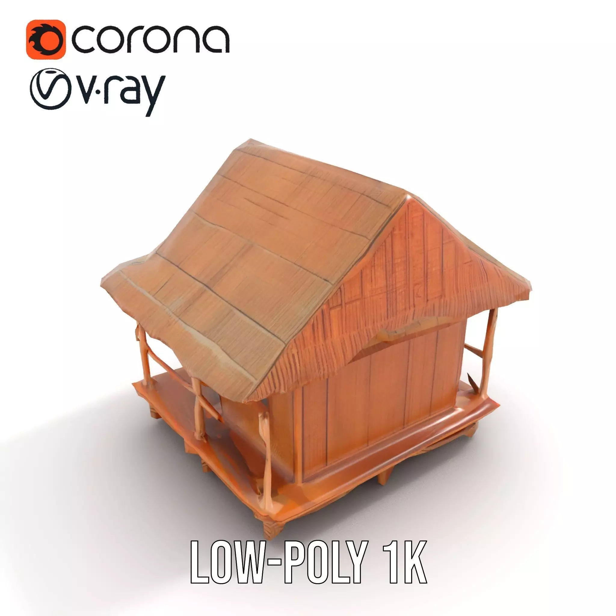 Tropical Bamboo Bungalow model pack Low-poly 3D model_24