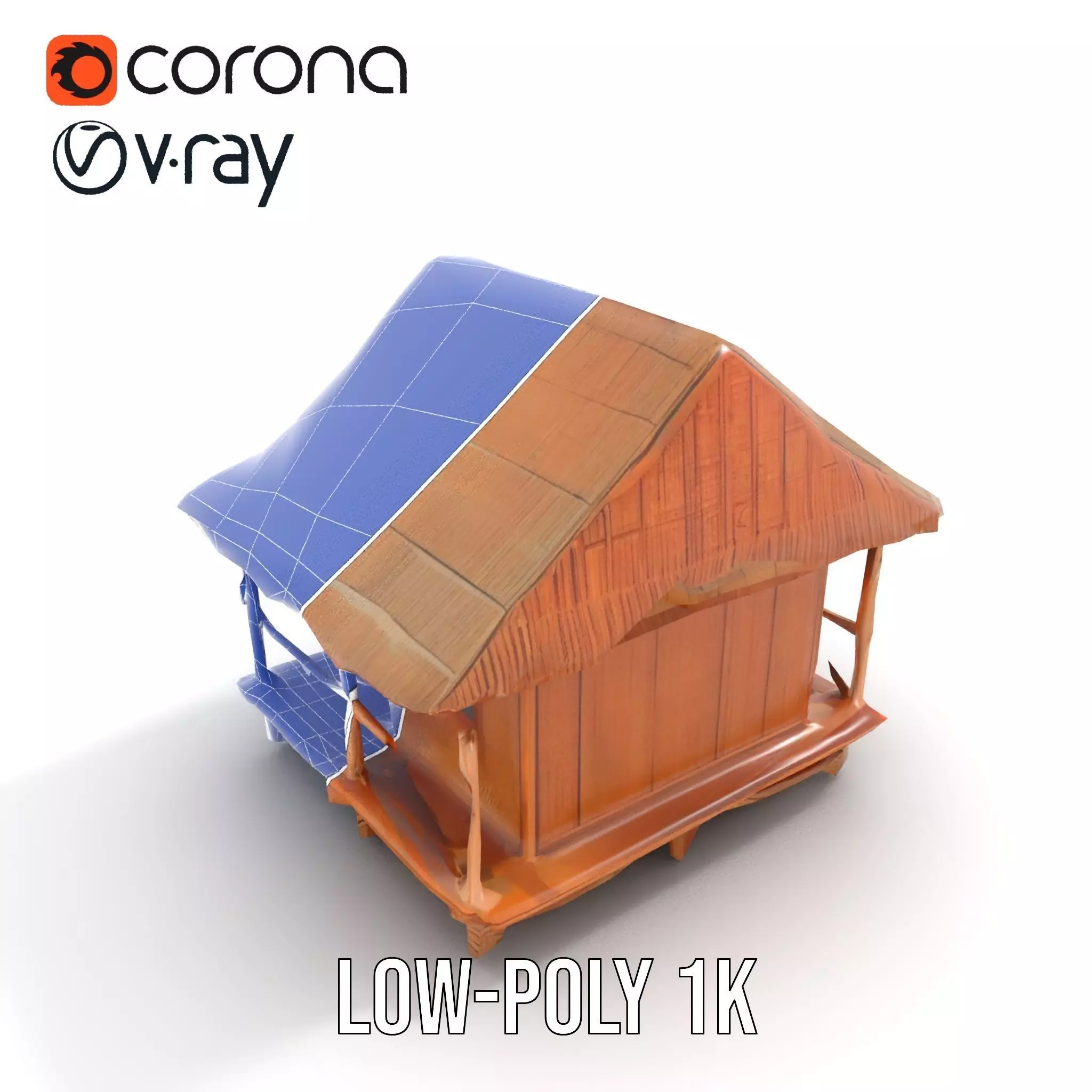 Tropical Bamboo Bungalow model pack Low-poly 3D model_21