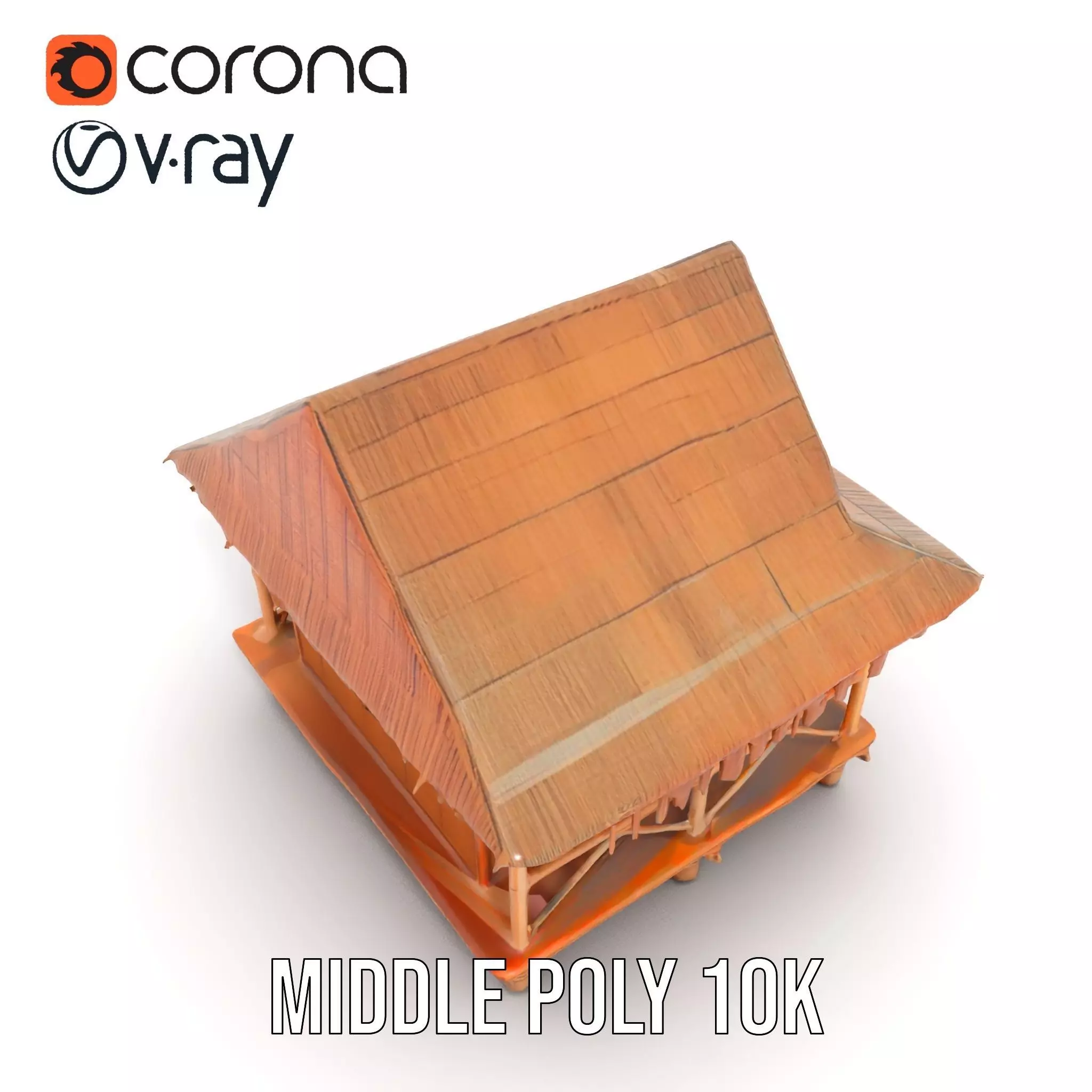 Tropical Bamboo Bungalow model pack Low-poly 3D model_12