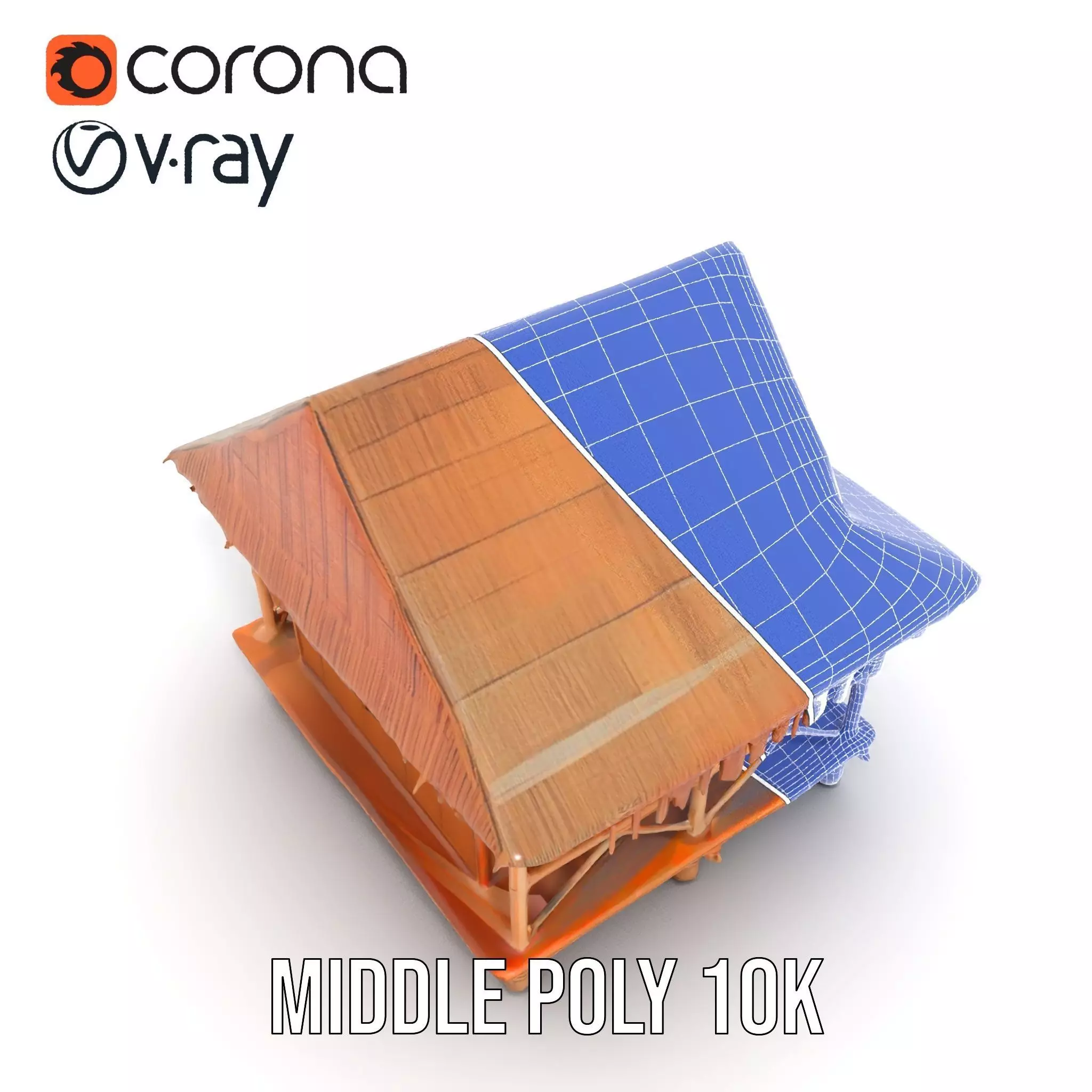 Tropical Bamboo Bungalow model pack Low-poly 3D model_28