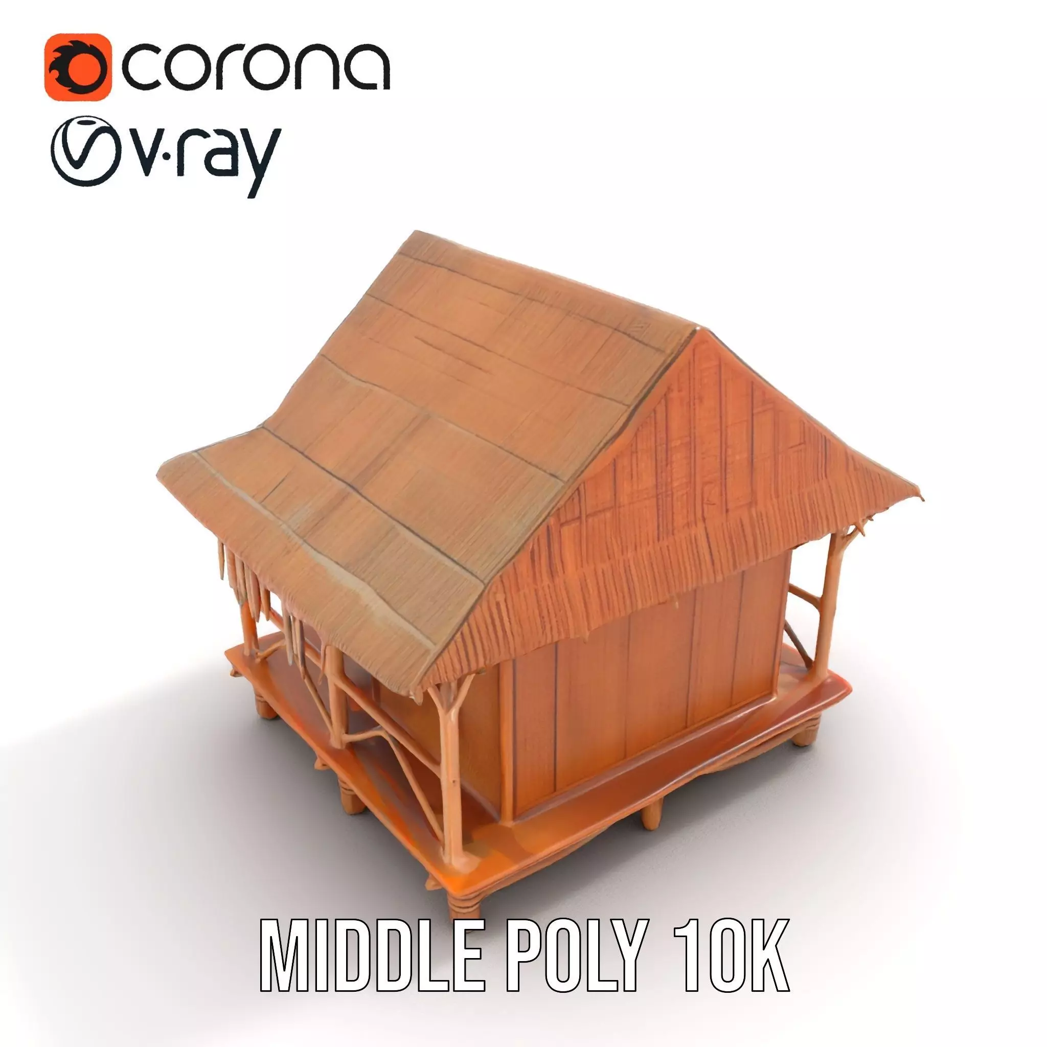 Tropical Bamboo Bungalow model pack Low-poly 3D model_7