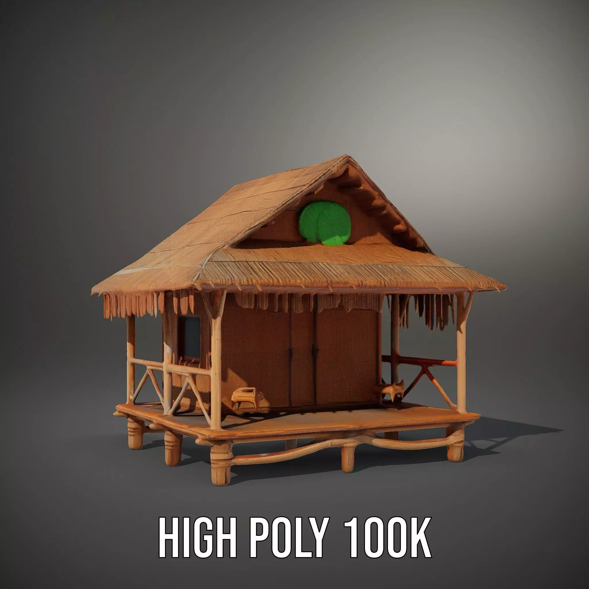Tropical Bamboo Bungalow model pack Low-poly 3D model_11