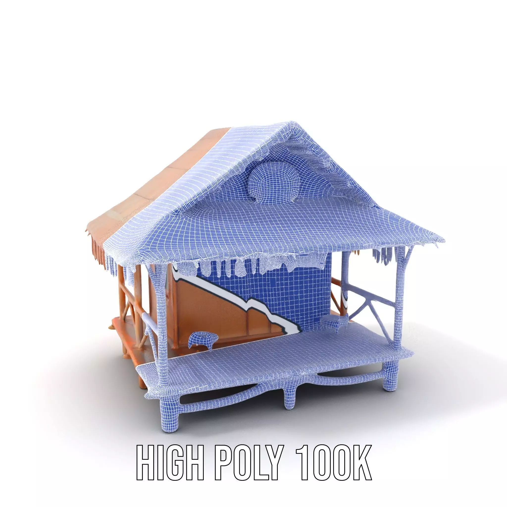 Tropical Bamboo Bungalow model pack Low-poly 3D model_5