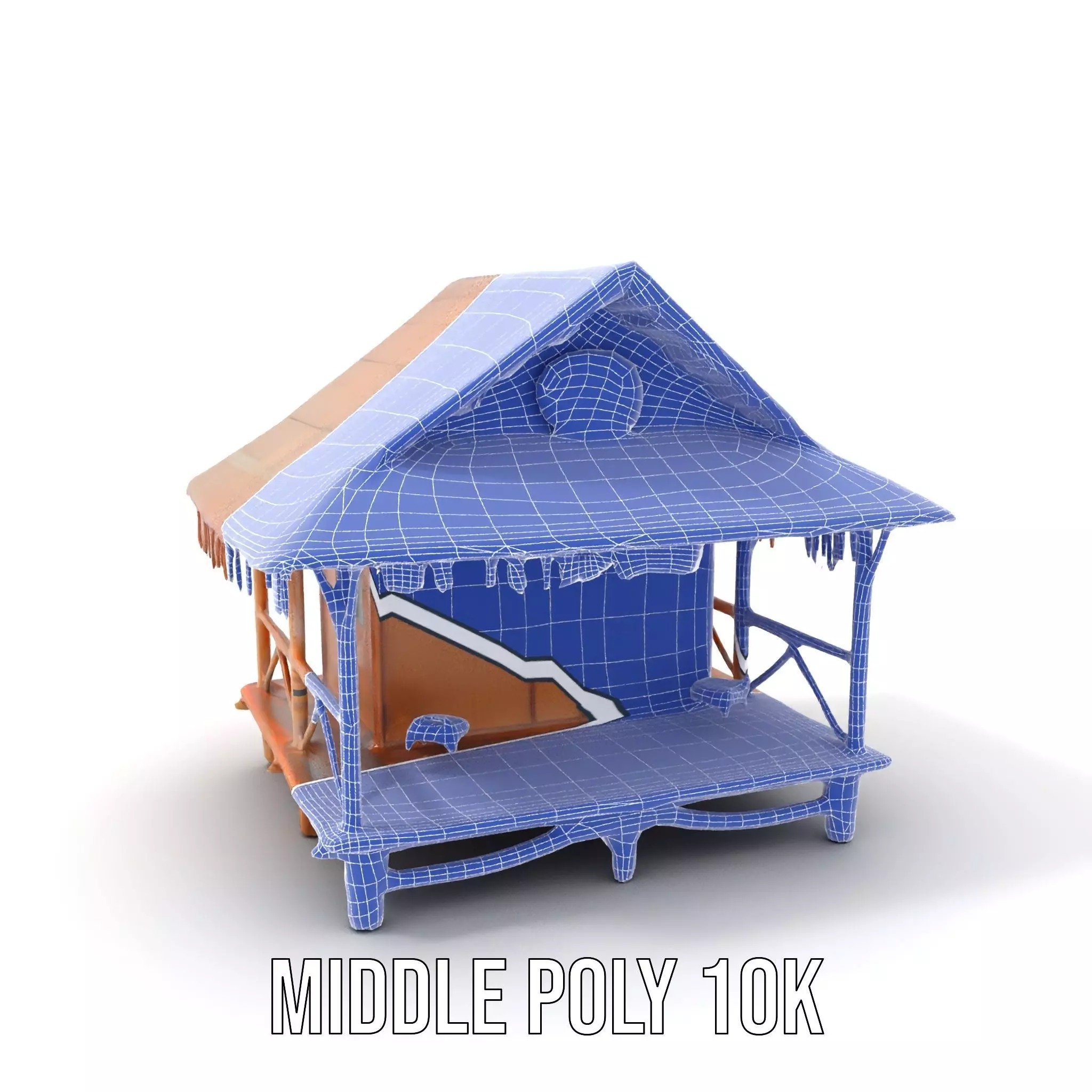 Tropical Bamboo Bungalow model pack Low-poly 3D model_14