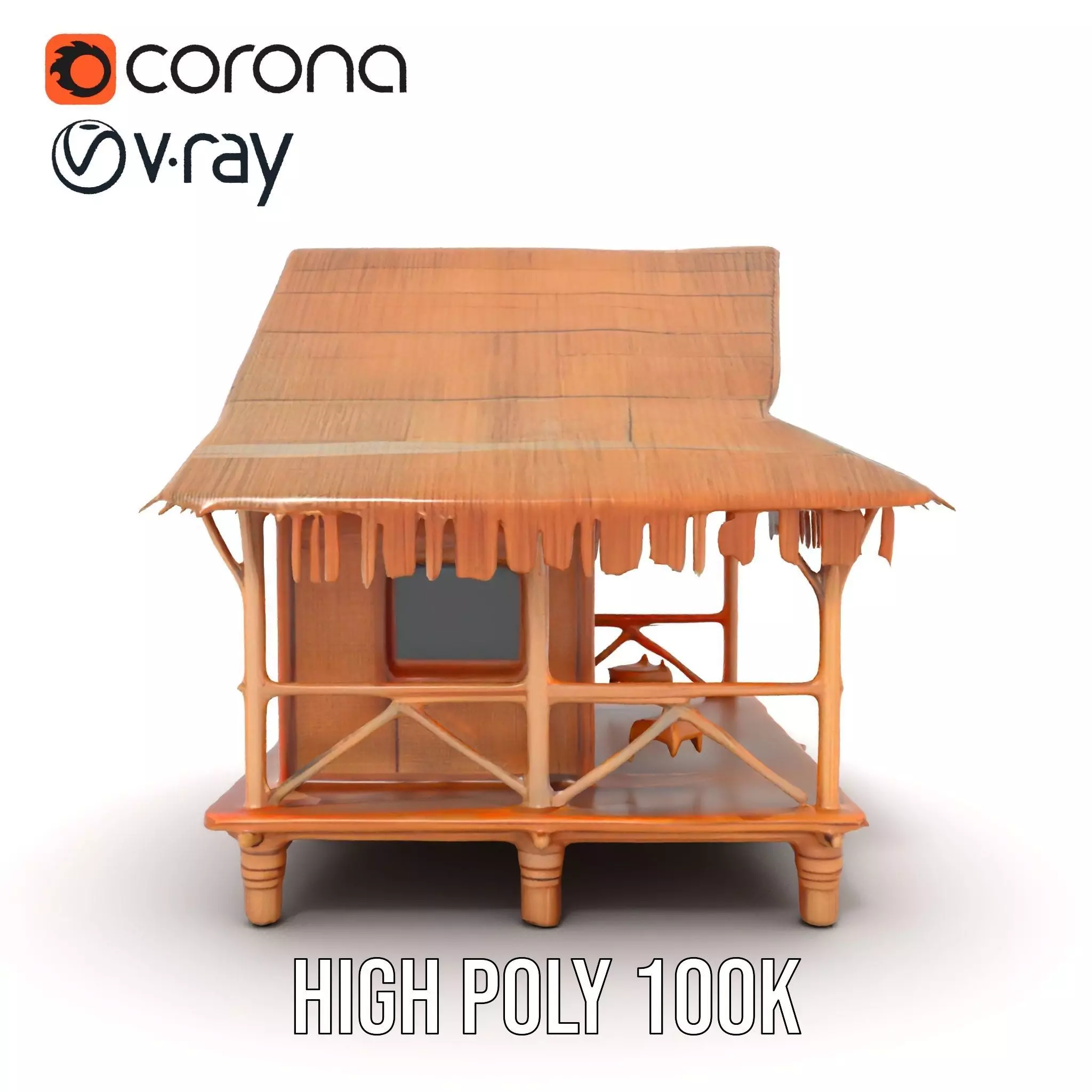 Tropical Bamboo Bungalow model pack Low-poly 3D model_27