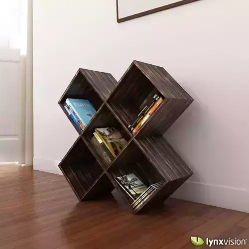 Dark Wood CD-DVD Rack 3D model