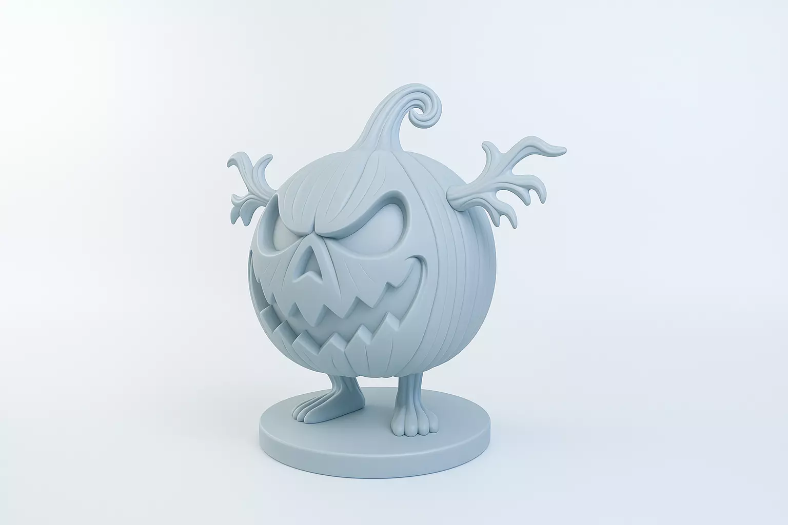 Stylized Pumpkin Monster Figure 3D Print Model 3D print model_16