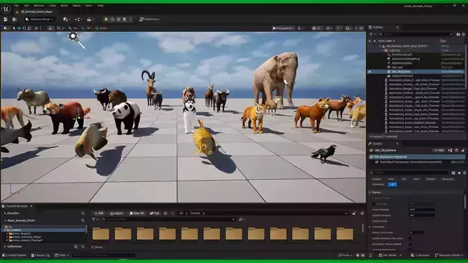 Asian Animals Pack Bundle Low-poly 3D model