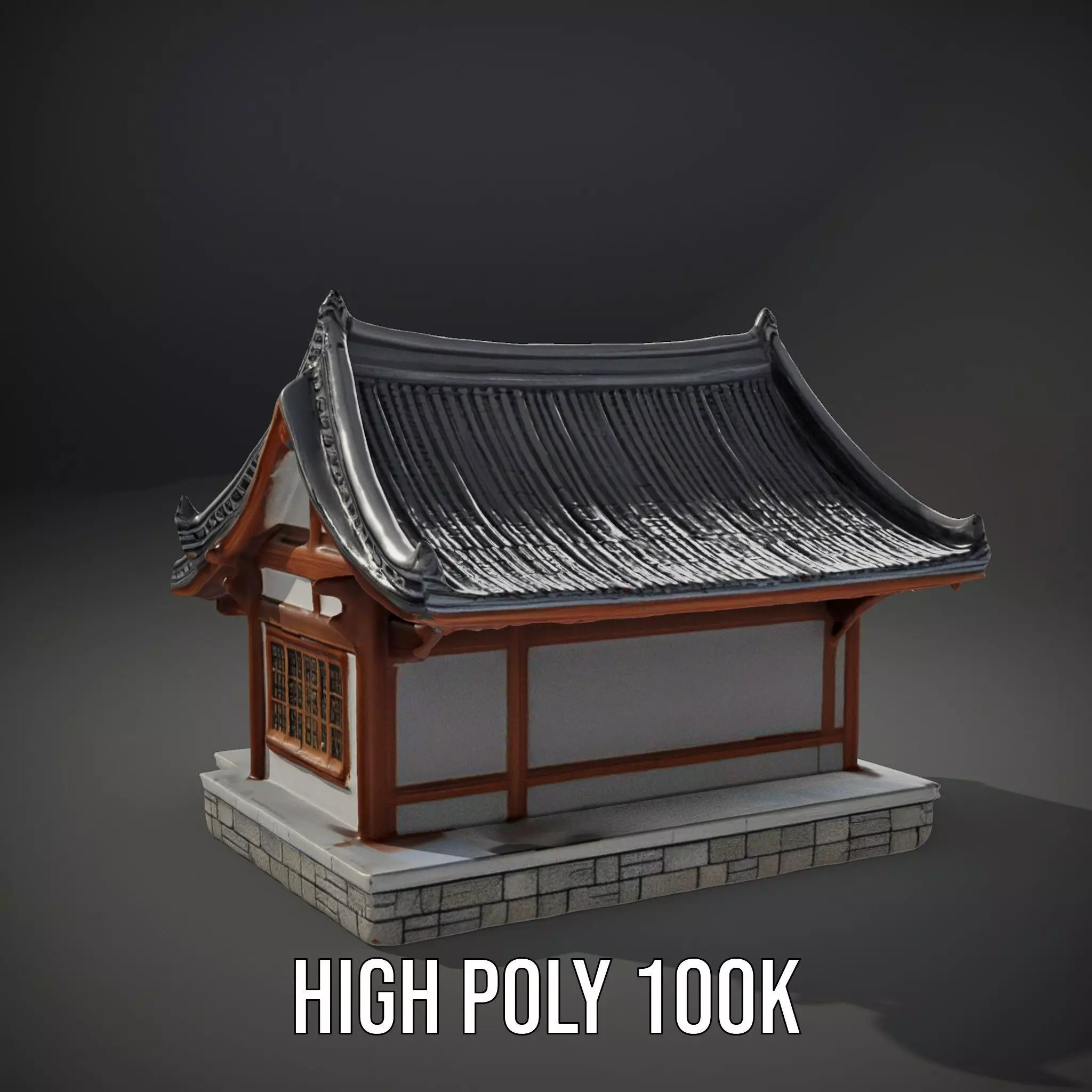 Traditional Pavilion Roof model pack Low-poly 3D model_11