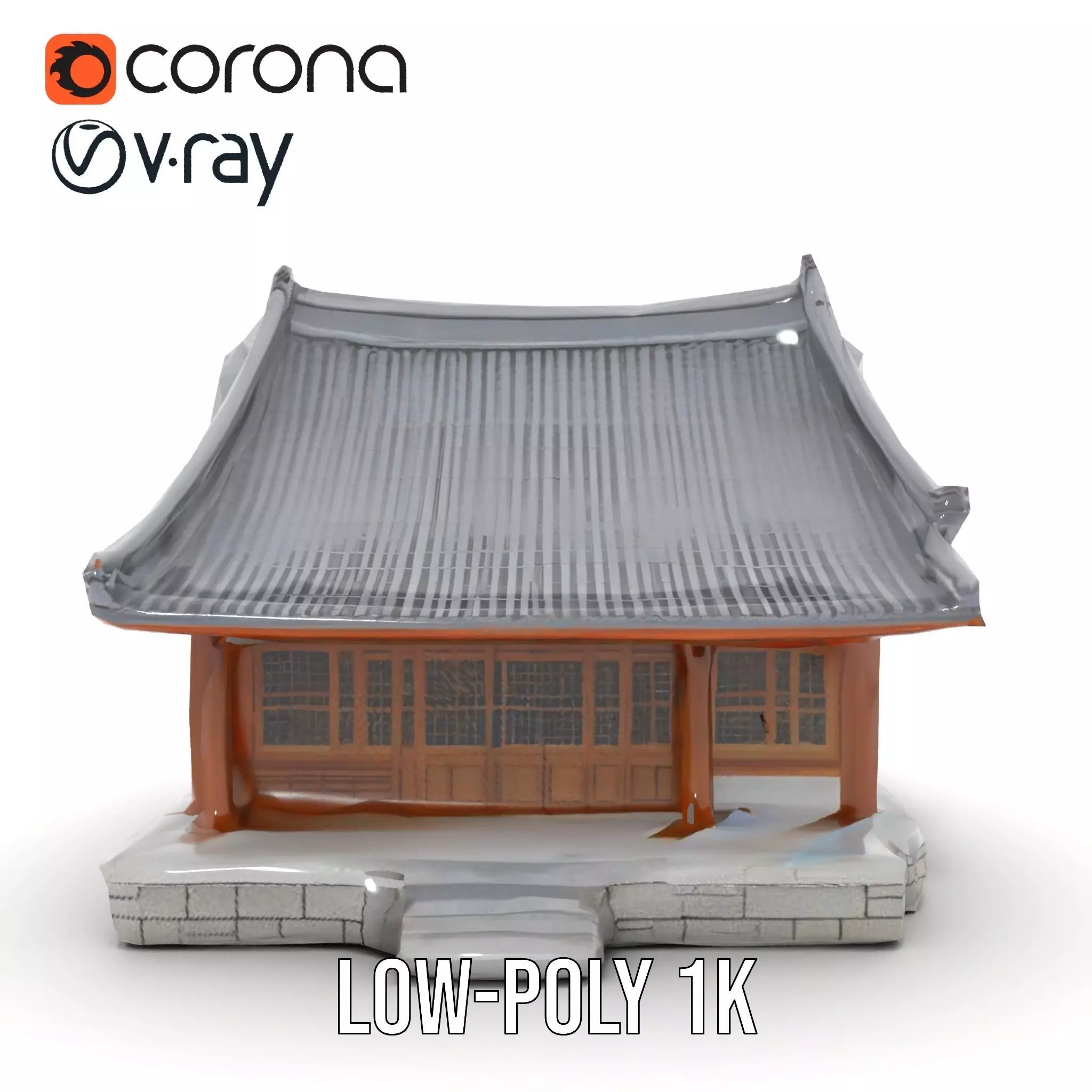 Traditional Pavilion Roof model pack Low-poly 3D model_20