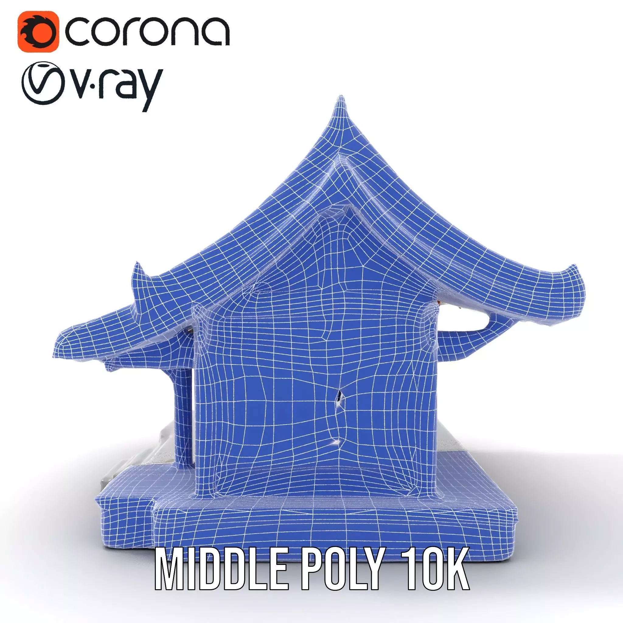 Traditional Pavilion Roof model pack Low-poly 3D model_27