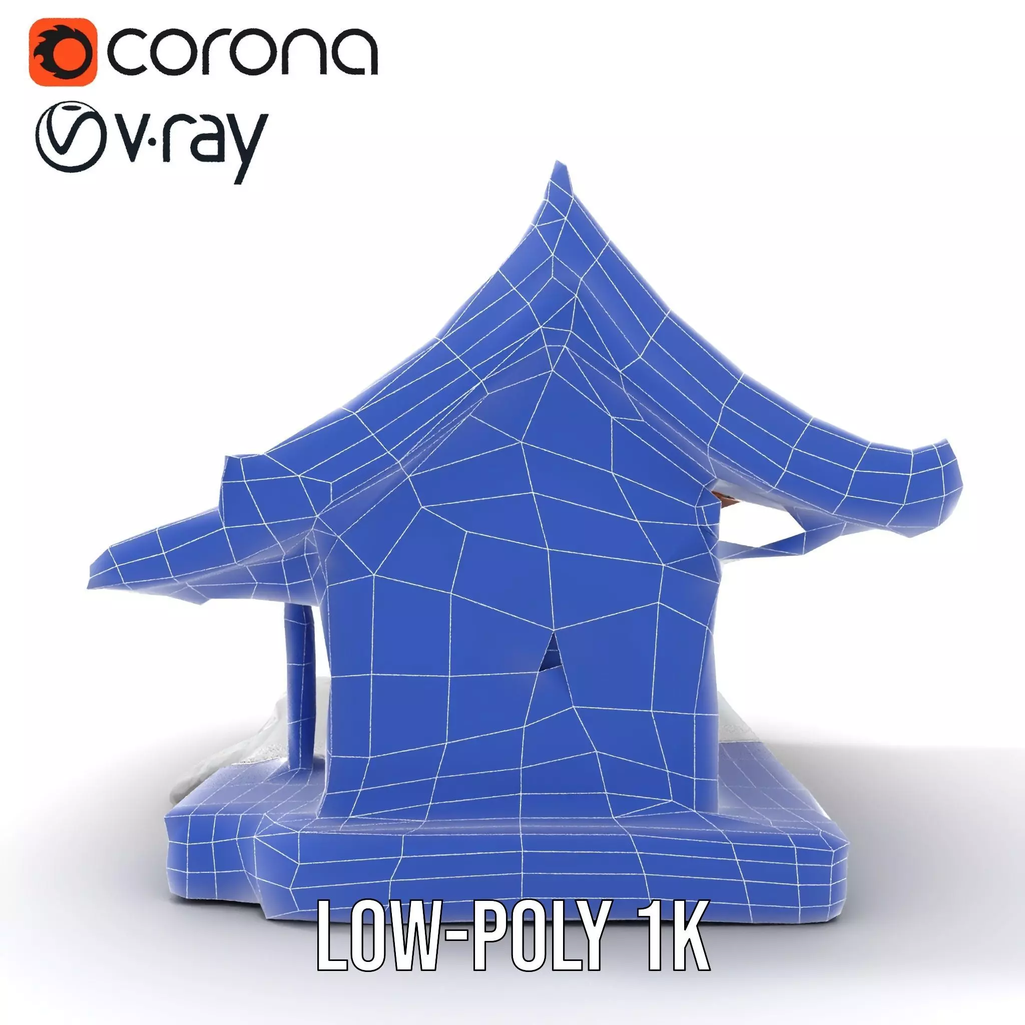 Traditional Pavilion Roof model pack Low-poly 3D model_28