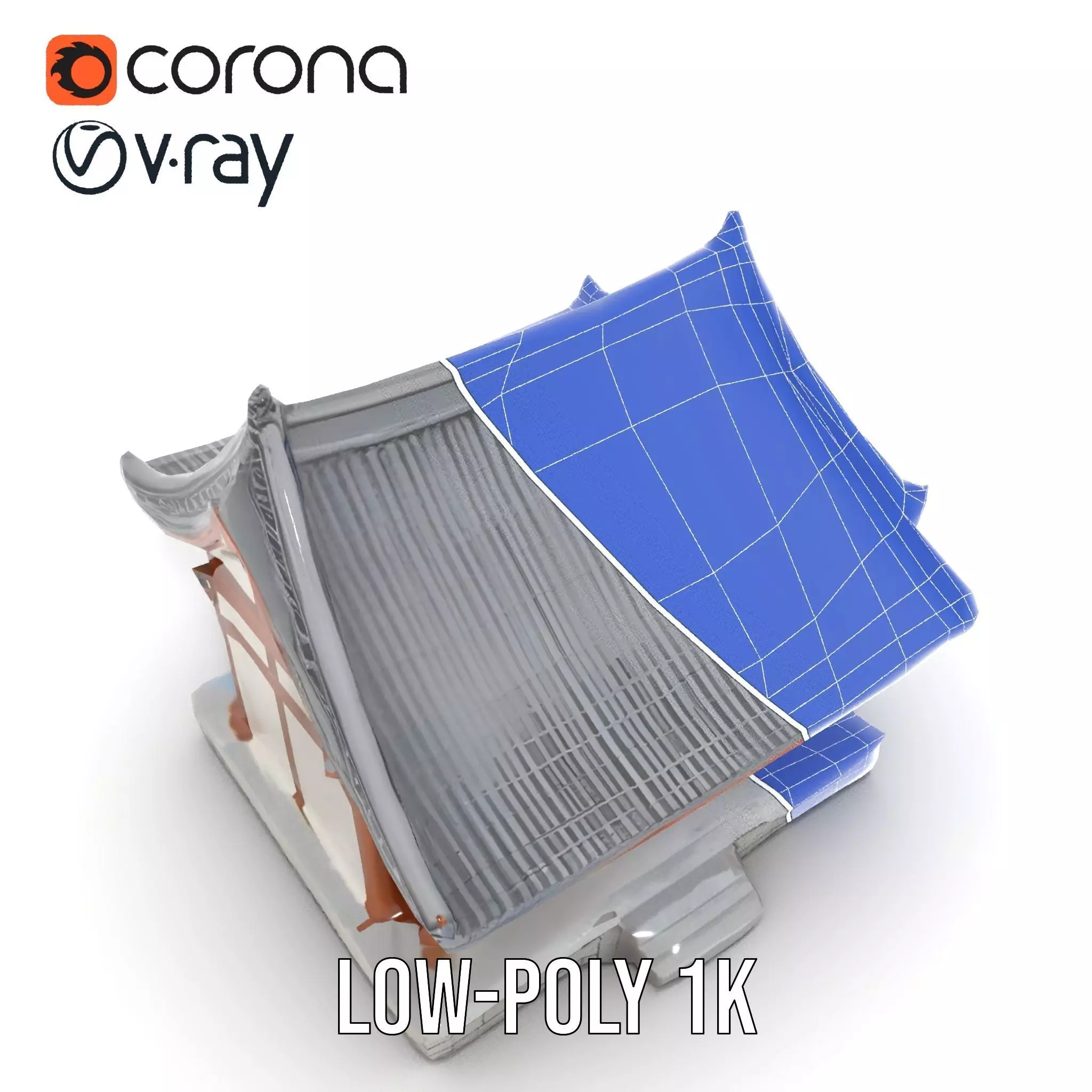 Traditional Pavilion Roof model pack Low-poly 3D model_15