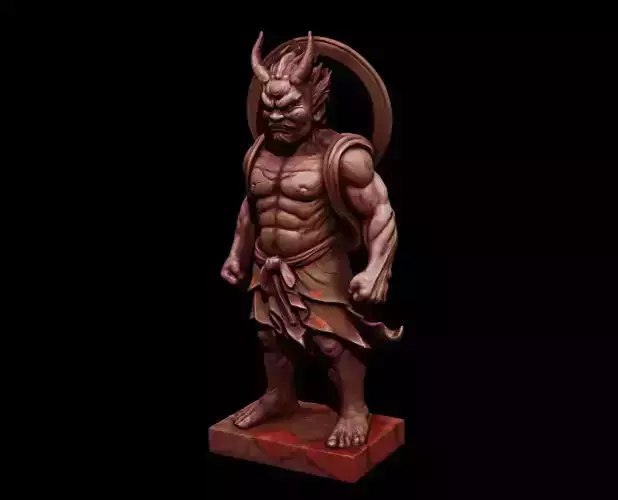 Japanese Raijin - Thunder God Statue 3D Model Low-poly 3D model Japanese Raijin - Thunder God Statue 3D Model Low-poly 3D model