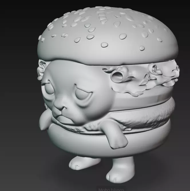 Michi Hamburguesa Meme 3D print model_5