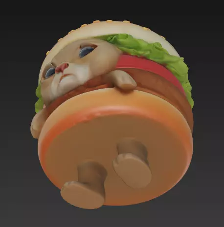Michi Hamburguesa Meme 3D print model_3