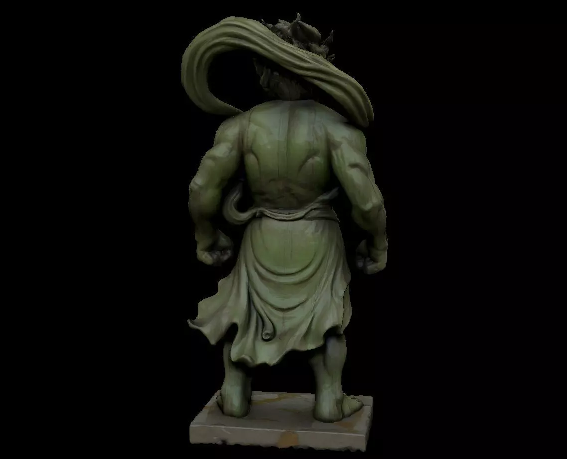 Japanese Fujin - Wind God Statue 3D Model 3D print model_4