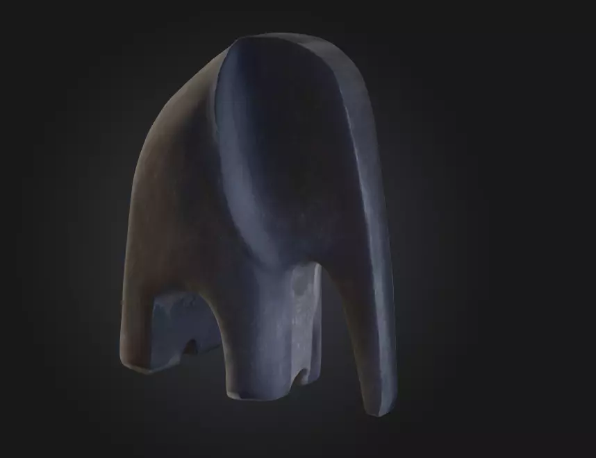 Stone Elephant Figurine Low-poly 3D model_3