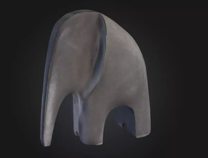 Stone Elephant Figurine Low-poly 3D model_0