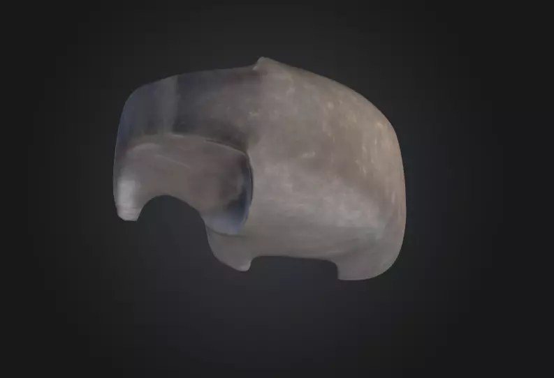 Stone Elephant Figurine Low-poly 3D model_9