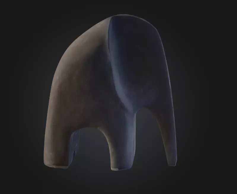 Stone Elephant Figurine Low-poly 3D model_4