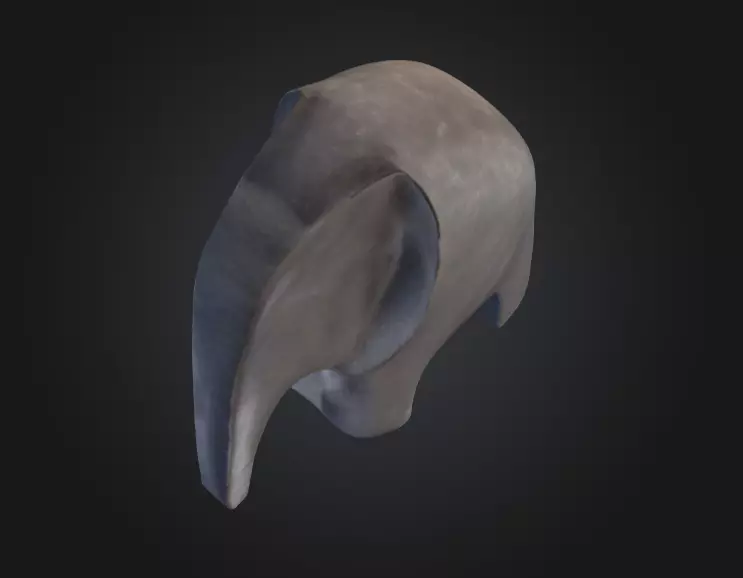 Stone Elephant Figurine Low-poly 3D model_8