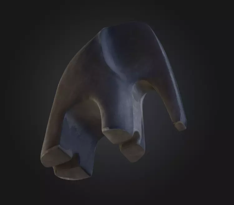 Stone Elephant Figurine Low-poly 3D model_12