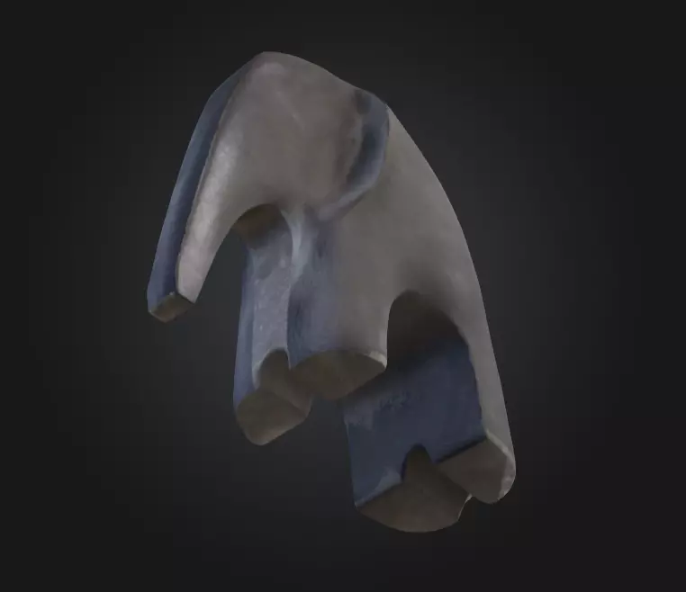 Stone Elephant Figurine Low-poly 3D model_11
