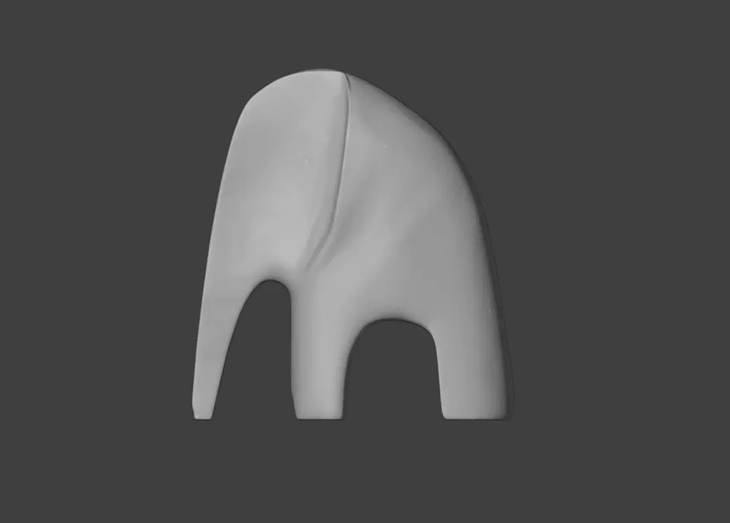 Stone Elephant Figurine Low-poly 3D model_13