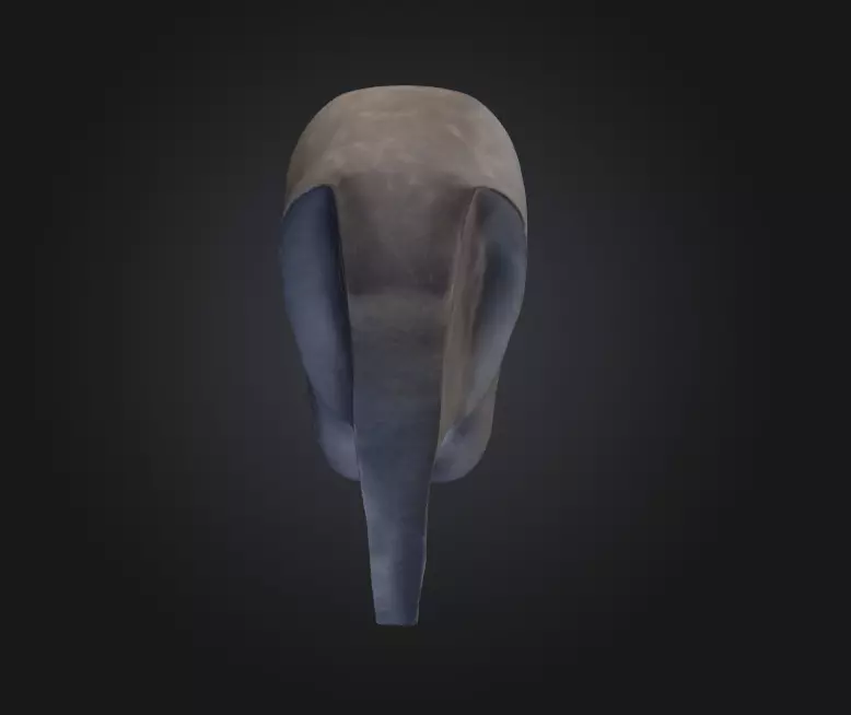 Stone Elephant Figurine Low-poly 3D model_7