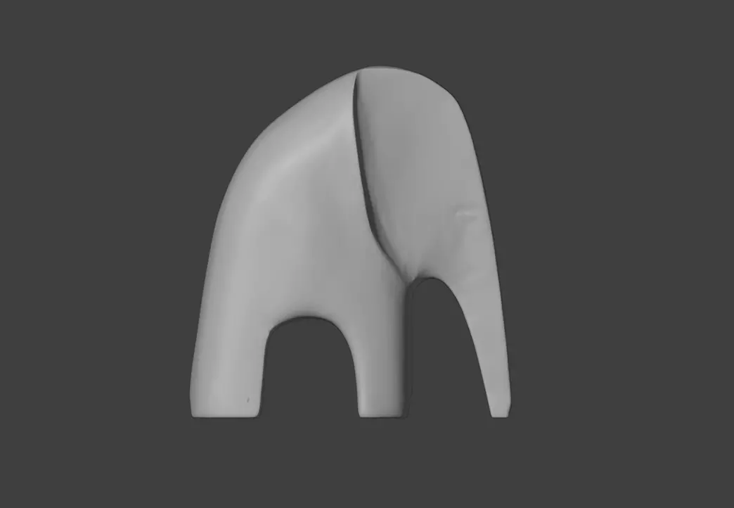 Stone Elephant Figurine Low-poly 3D model_15