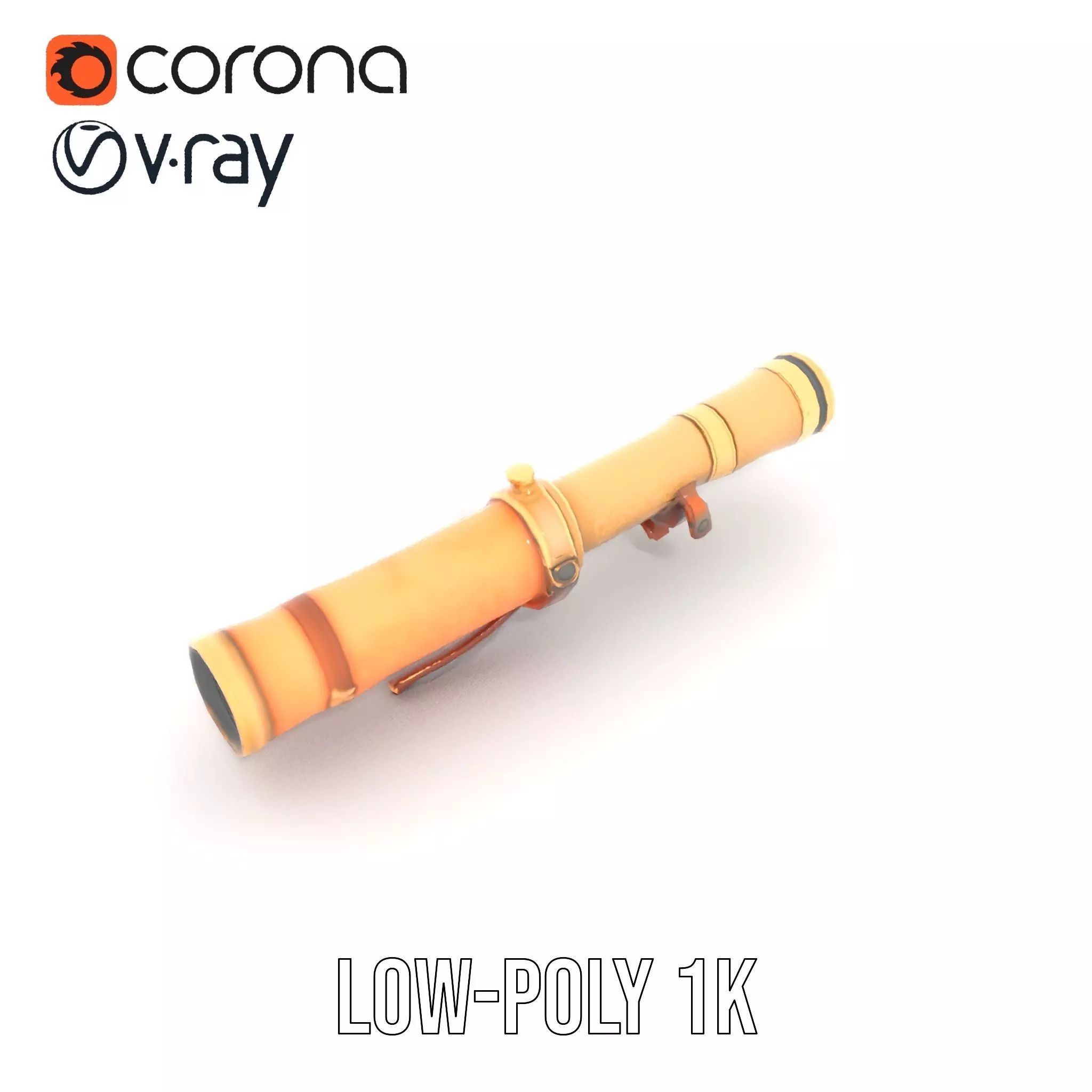 Antique Brass Telescope model pack Low-poly 3D model_13