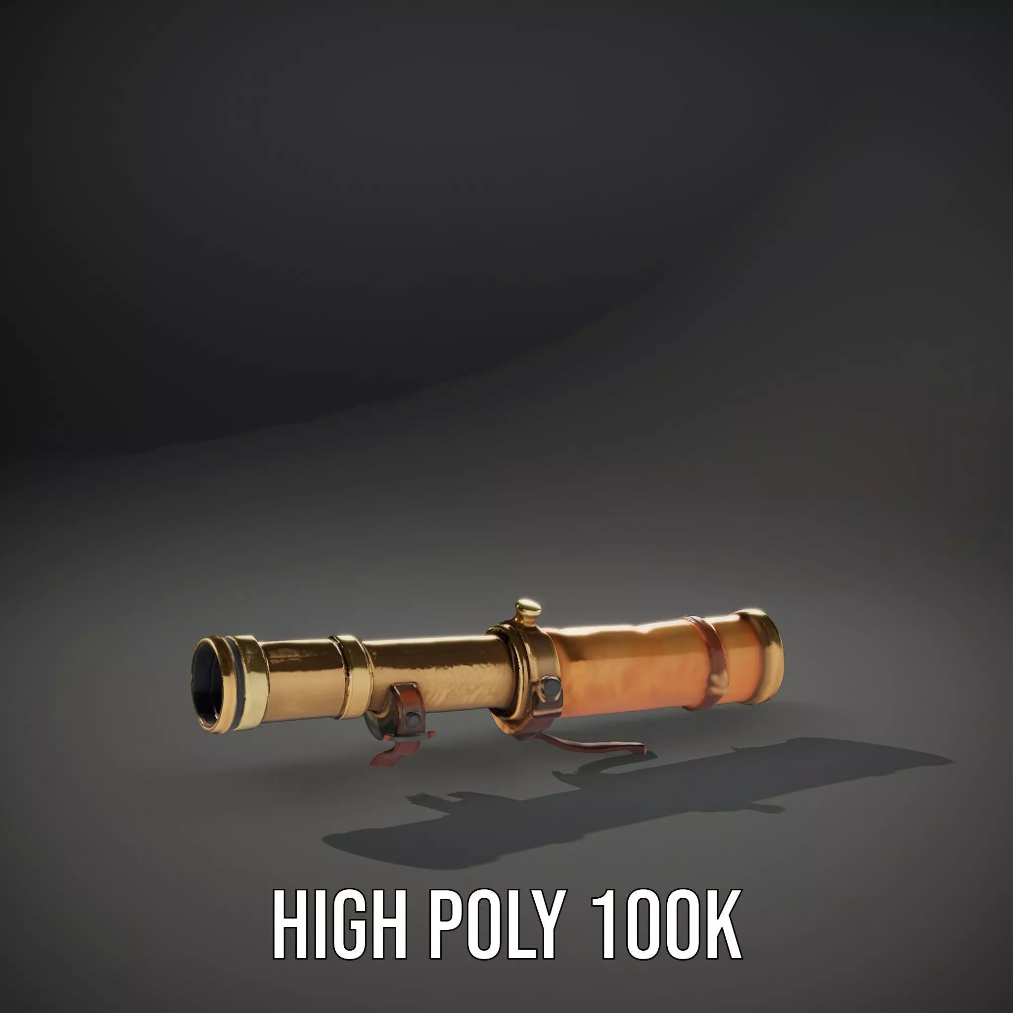 Antique Brass Telescope model pack Low-poly 3D model_11