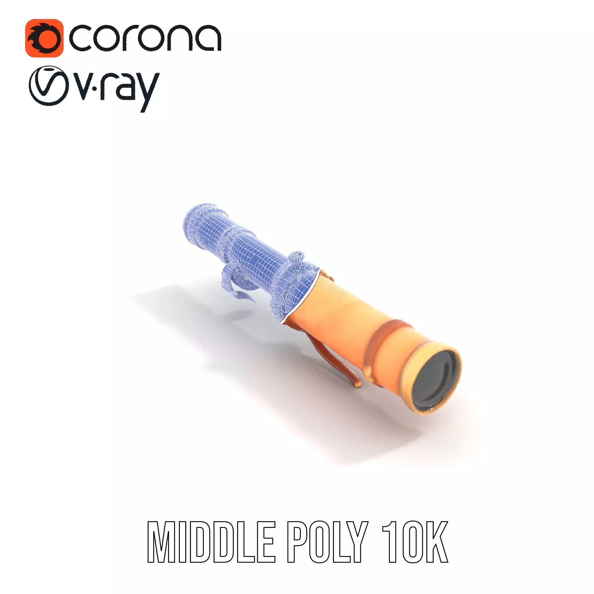 Antique Brass Telescope model pack Low-poly 3D model_28