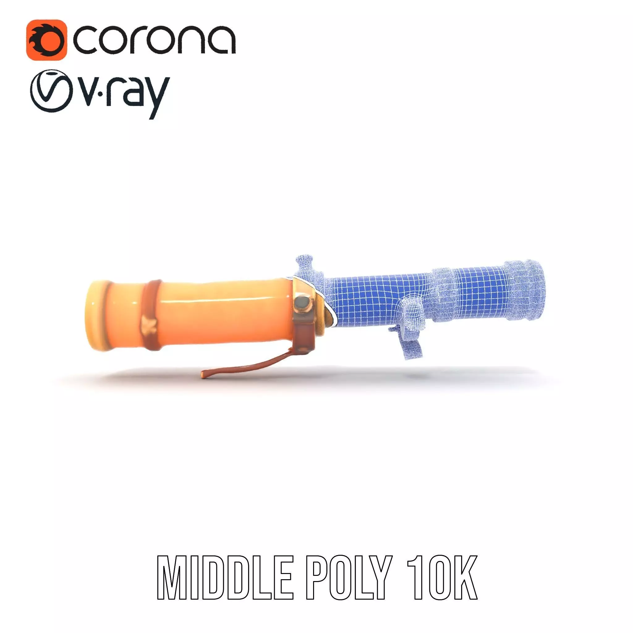 Antique Brass Telescope model pack Low-poly 3D model_31