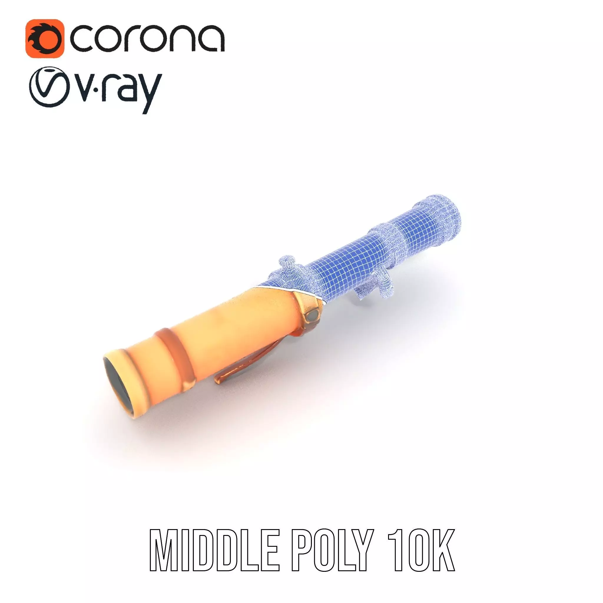 Antique Brass Telescope model pack Low-poly 3D model_12