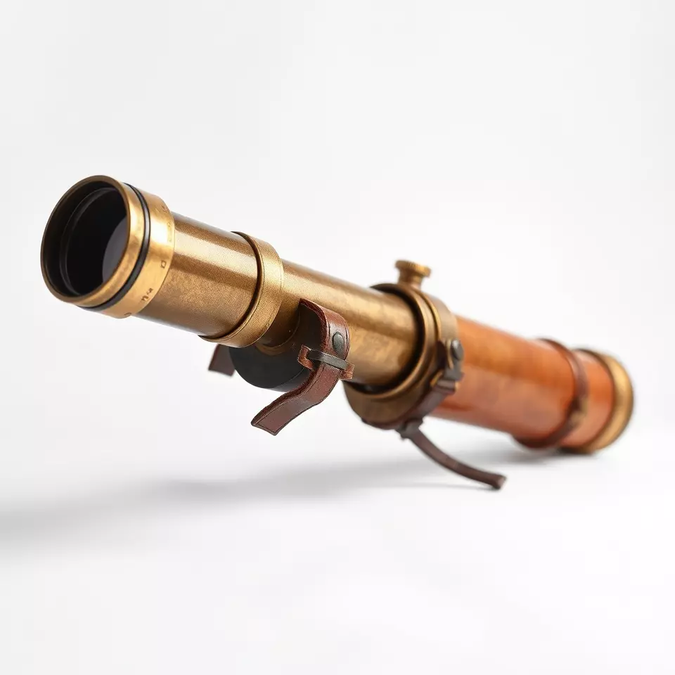 Antique Brass Telescope model pack Low-poly 3D model_3