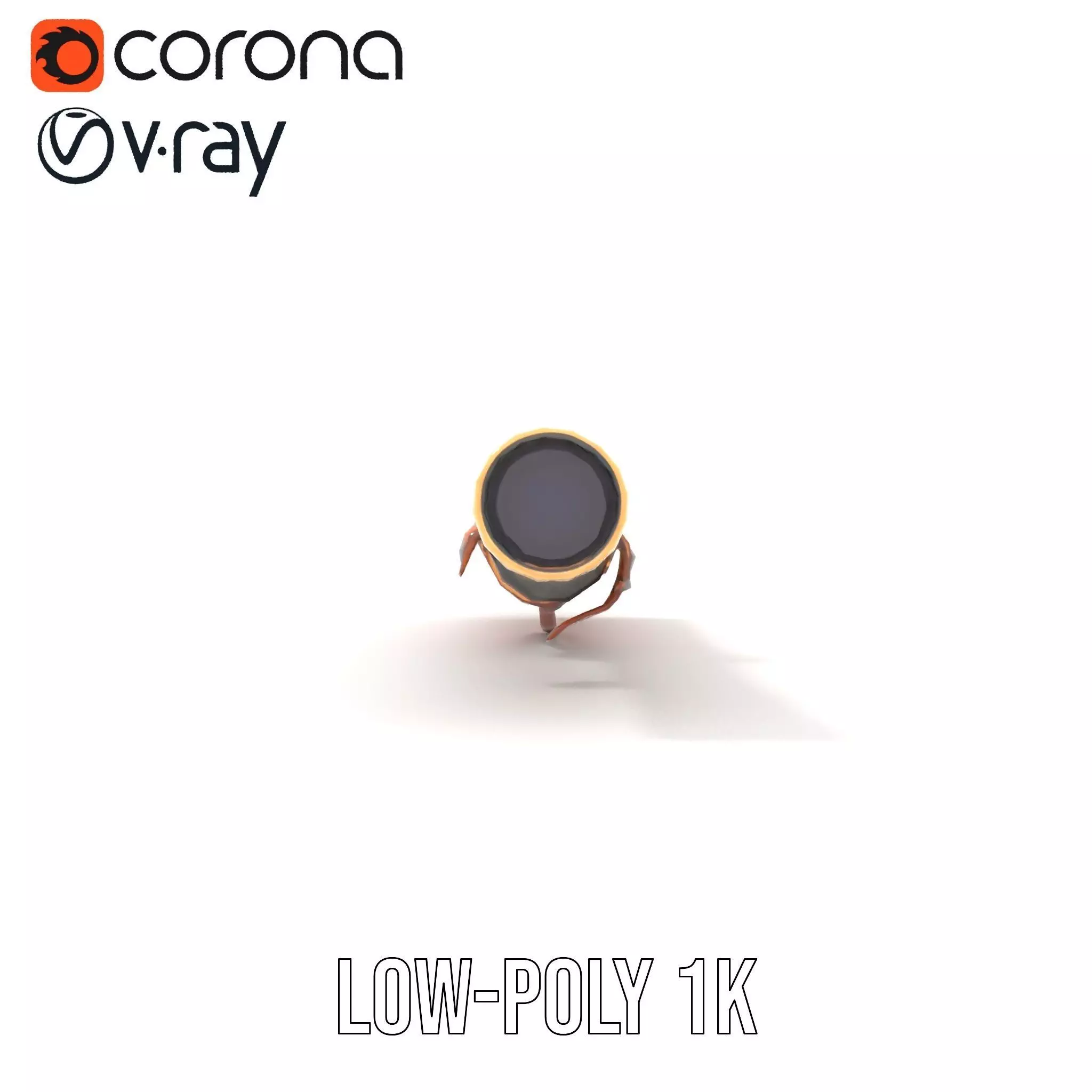 Antique Brass Telescope model pack Low-poly 3D model_10