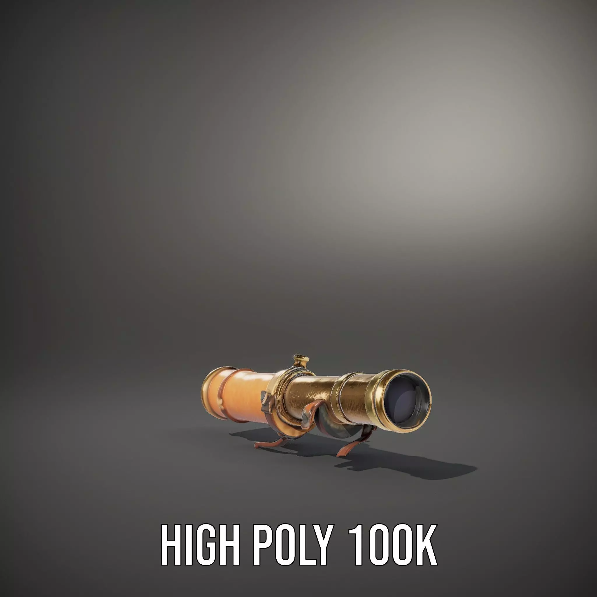Antique Brass Telescope model pack Low-poly 3D model_9