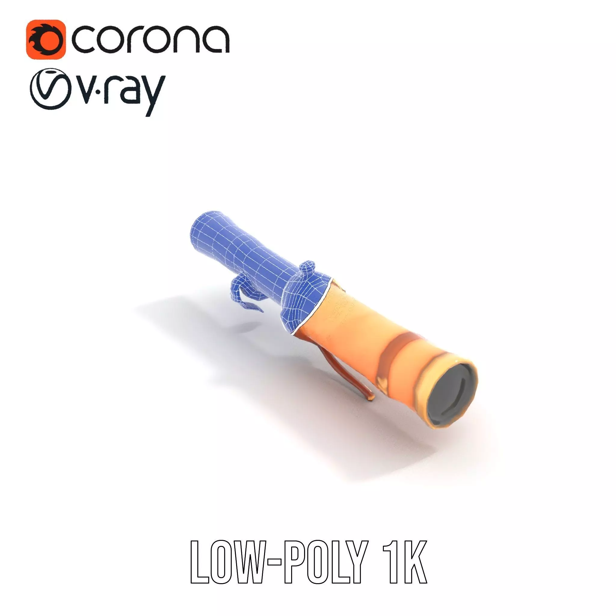 Antique Brass Telescope model pack Low-poly 3D model_29