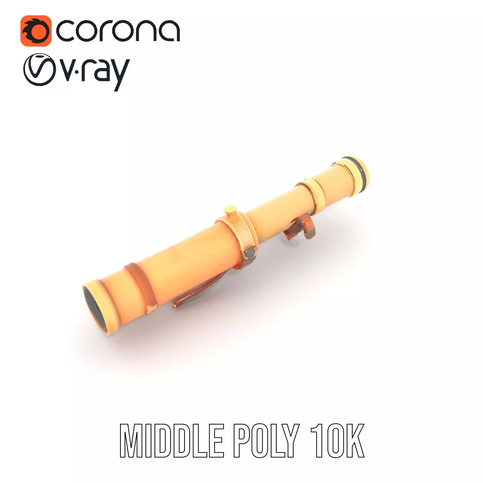 Antique Brass Telescope model pack Low-poly 3D model_14